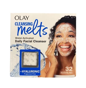 Olay Face Cleansing Melts + Hyaluronic Acid Fragrance Free - 32ct Dissolving Pad - Picture 1 of 12