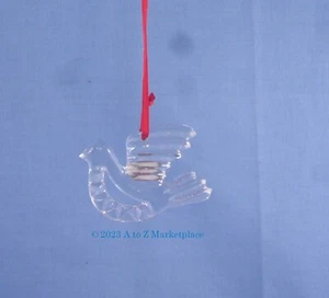 Vintage Gorham Lead Crystal  Holiday Dove Christmas Ornament C537 West Germany - Picture 1 of 6