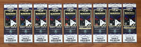 RAY LEWIS - 2004 NFL BALTIMORE RAVENS FULL FOOTBALL TICKETS - HOME SEASON 9/10 Cover