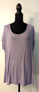 New Jones New York Sport sz L Knit Ribbed T-shirt purple short sleeves 3705 - Picture 1 of 4