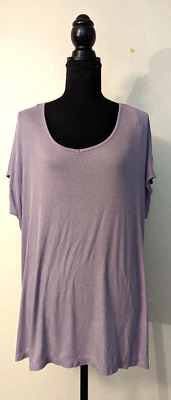 New Jones New York Sport Talla L Tejido Acanalado Camiseta Púrpura Mangas Cortas 3705 Foto 1 de 4