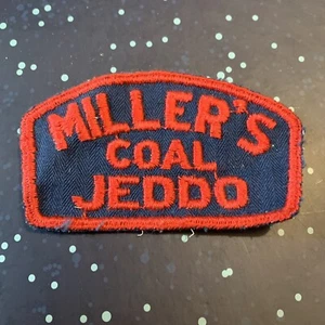 Vintage Miller’s Jeddo Kohle Aufnäher Mitarbeiter Uniform Mütze 3C 3” x 1,75” - Bild 1 von 2
