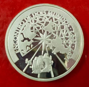 BRASIL.AÑO 1991. 50 CRUZEIROS PLATA "ENCUENTRO ENTRE DOS MUNDOS".PESO PESO 27 GR - Imagen 1 de 2