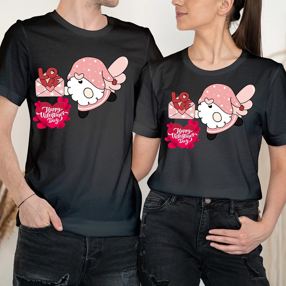 Cute Happy Valentine's Day Gift Love Goals Couple Matching T-Shirts #VD - Image 1 of 1