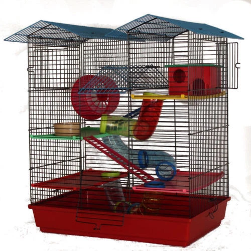 XXL Hamsterburg Hamsterkäfig mit gigantischem Zubehörpaket Mäusekäfig Stall rot 1 1 Cm