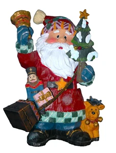 NEW 10" Santa Claus Hand-Painted Metal Figurine - Holiday Cheer Tradition - Bild 1 von 9