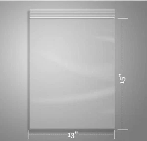 1000-13" x 15" RECLOSABLE CLEAR ZIP SEAL LOCK BAGS 2 MIL ZIPPER POLY BAGGIES - Picture 1 of 4