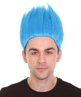Men's Straight Cosplay Halloween Party Trolls Branch Hairdo Standing Up Hair Wig - Image 1 of 4