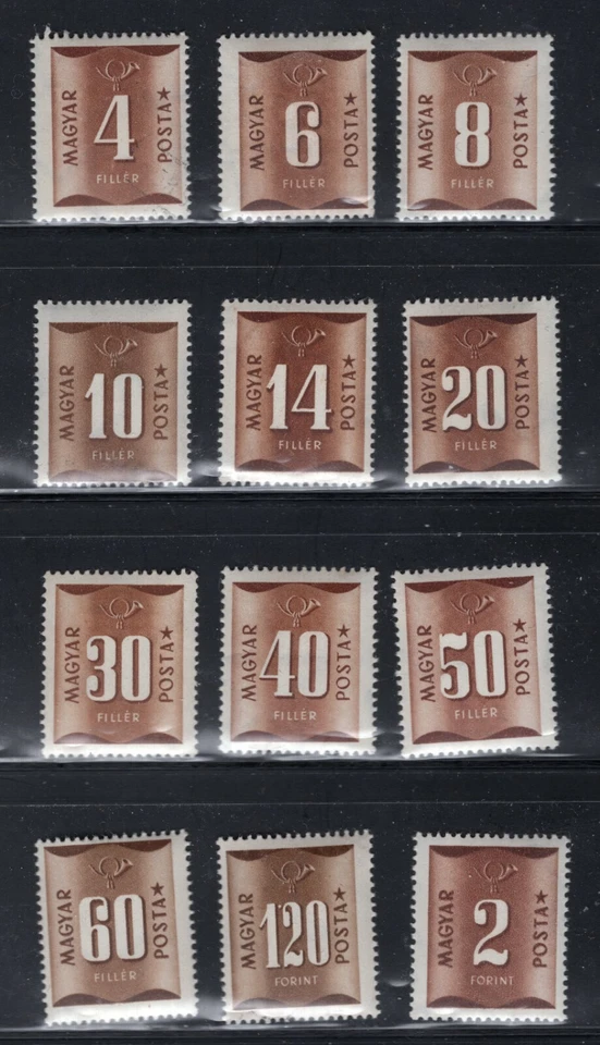 HUNGARY 1951 POSTAGE DUE SET SCOTT J198-J209 PERFECT MNH - Image 1 of 1