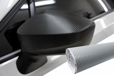 Design Pellicola Carbonio Argento Molti Veicoli Premium Specchio Specchietto - Immagine 1 di 2