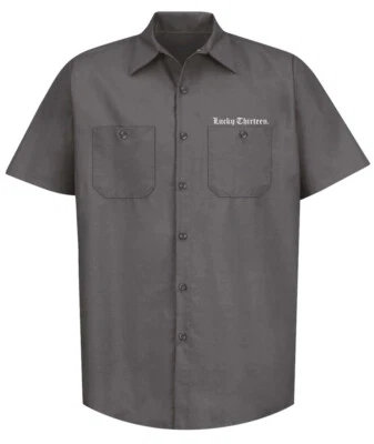 Auténtica Camisa de Trabajo LUCKY 13 Alado Skully Carbón S-4XL NUEVA Foto 1 de 2