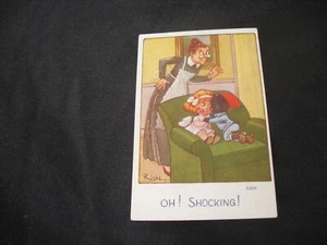 WW1, Vintage Postcard , Black Child, Non- PC "Oh Shocking! "Ethnic,Artist Right - Picture 1 of 2