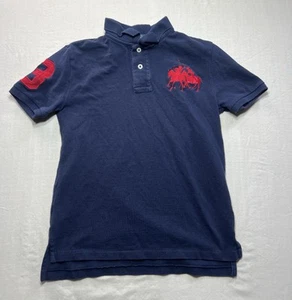 Boys Polo RALPH LAUREN SHIRT Small 8 Double Big Pony Navy Blue preppy - Picture 1 of 8