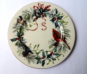 Set 4 piatti insalata Lenox Winter Greetings Fine China 8 pollici dorati accento 24K - Foto 1 di 2