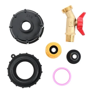 2.44" Fine Thread Tote Valve 275-330 Gallon IBC Tote To Garden Hose Adapter * - Picture 1 of 12