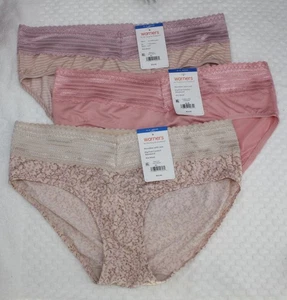 Neu Set/3 WARNER'S No Muffin Top HIPSTER Höschen FLIEDER BEIGE STREIFEN FLORAL XL/8 - Bild 1 von 5