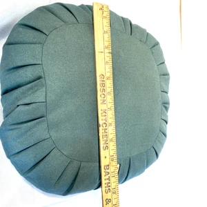 shahi Zafu Cushion Round Cushion For Meditation 13 " Width dark green Cover - Picture 1 of 9