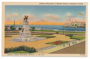 Maximo Gomez Monument Havana Cuba Port Entrance, Castillo del Morro Linen Card - Bild 1 von 2