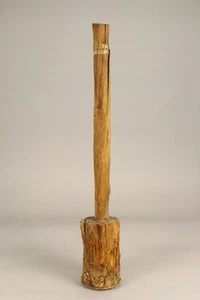 =  Antique Primitive Bushcraft Stomper Masher Mallet Single Piece of Wood - Picture 1 of 10