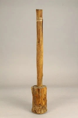 =  Antique Primitive Bushcraft Stomper Masher Mallet Single Piece of Wood - Image 1 of 4