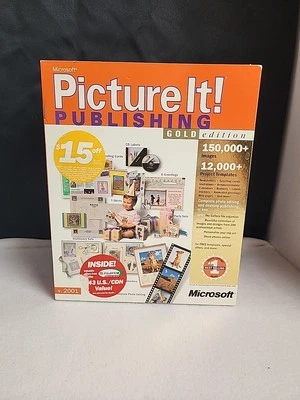 Microsoft Picture It! Publishing Gold Edition v. 2001 PC Sealed! Priority - Image 1 of 4