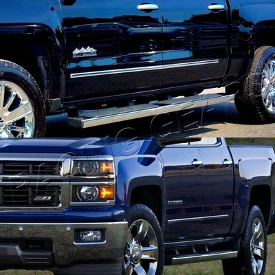 CUERPO ABS CROMADO PUERTA LATERAL MOLDURA 4 PIEZAS AJUSTE 14-19 GMC SIERRA 2500HD 3500HD Foto 1 de 3