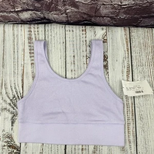 Hanes Women's Originals Cozywear Ribbed Longline Bralette OG116 - Urban Lilac M - Picture 1 of 6