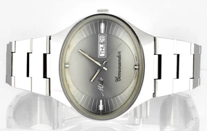 Mint MIDO Commander All Silver Automatic Day Date S/Steel Mens Wrist Watch - Picture 1 of 6