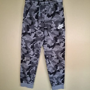 Nike Youth Large Camo Drawstring Pants Gray Black Performance - Picture 1 of 10