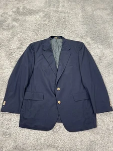 LL Bean Blazer Men 44R Black Sports Coat Career Suit Jacket Vtg Made In USA - Picture 1 of 14