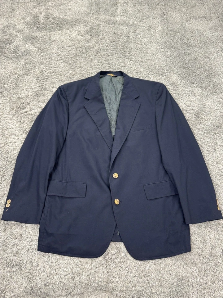 LL Bean Blazer Men 44R Black Sports Coat Career Suit Jacket Vtg Made In USA - Image 1 of 4