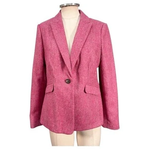 Boden Womens Moon British Tweed Herringbone Wool Blazer Jacket Size 10 Petite - Picture 1 of 13