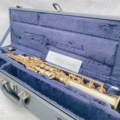 YAMAHA YSS-82ZR Bb Soprano Saxophone YSS82ZR 82 ZR Sax Gold Brass Curve Neck JP - Image 1 of 4