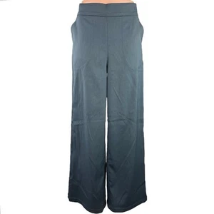 Max Studio Blue Pull On Twill Ankle Pocket High Rise Wide Leg Trouser Pants Sz S - Picture 1 of 5