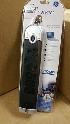 SURGE PROTECTOR NEW GE 7 OUTLET 1545 JOULES 4FT POWER CORD NEW - Image 1 of 2