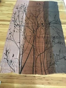 Blue Pacific NWT large cashmere/silk Taupe Coffee tree print 76"X45"soft scarf - Picture 1 of 7