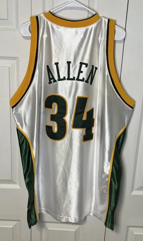 Ray Allen Reebok NBA Authentic Seattle SuperSonics Jersey Size 48 Stitched Cover