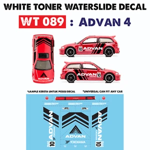 WT089 Decalcomanie scivolo toner bianco ADVAN 4 per ruote calde personalizzate 1:64  - Foto 1 di 6