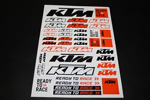 KTM Aufkleber Sticker Kleber Decal Bapperl Racing Cross GP Ready to Race Bogen - Bild 1 von 1