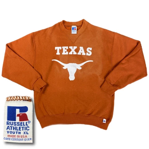 Vintage Texas Longhorns UT Russell Athletic Pullover 90’s USA - Size Youth XL Cover