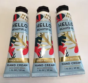 NEW Lot Of 3 Bath & Body Works HELLO BEAUTIFUL Shea Butter Hand Cream 1 Oz Each - Picture 1 of 1