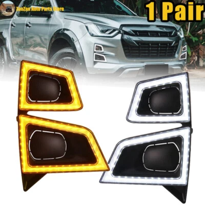 LH&RH Daytime Running Light For Isuzu D-max Dmax 2020-2022 LED DRL Fog Lamp - Image 1 of 4