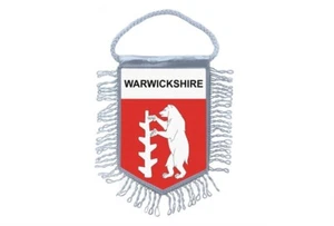 Mini banner flag pennant window mirror cars country banner crest warwickshire - Bild 1 von 1