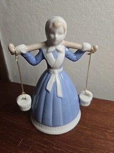 Vintage 1950's Lego Dutch Girl With Pails Figural Bell - Picture 1 of 9