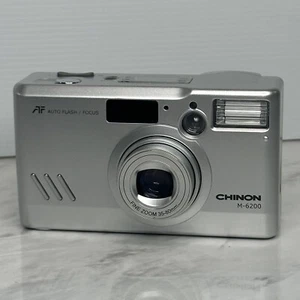 Chinon M-6200 35mm Film Zoom Silver Camera TESTED WITHOUT FILM - Bild 1 von 16