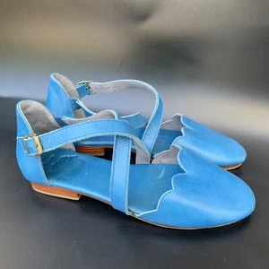 Bali ELF flache Sandalen Größe 9,5 handgefertigt Mangrovenleder kreuz und quer überbacken - Bild 1 von 14