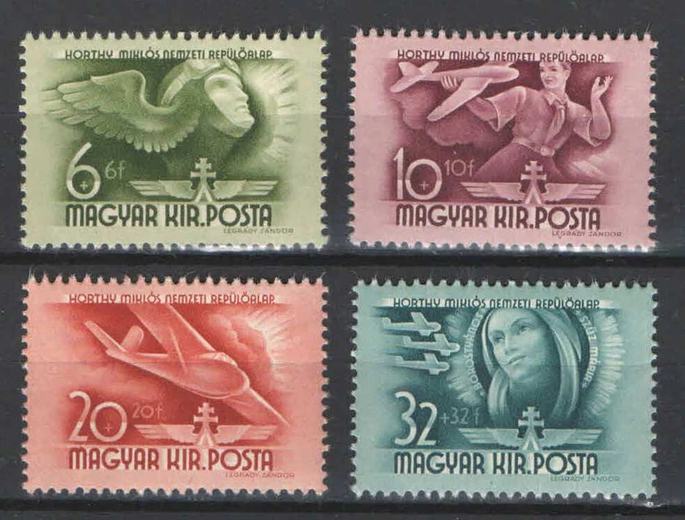 Hungary 1941. Horthy aviation II. set MNH (**) Mi.: 651-654 - Image 1 of 1