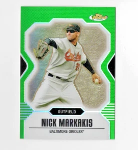 2007 Topps Finest Green Refractor 21/199 (Jersey Number) Nick Markakis C-390 - Picture 1 of 2