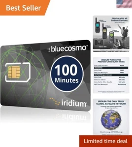 Iridium 100 Min Prepaid Global SIM Card - Satellite Phone Airtime - 30 Day Ex... - Picture 1 of 6