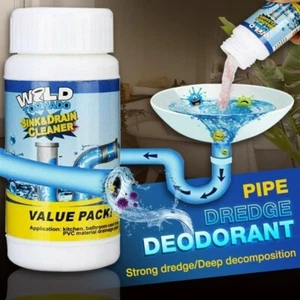 3x Fast Drain Remover Hot Sink Pipe Dredge Bomb Toilet Quick Foaming Cleaner - Picture 1 of 10